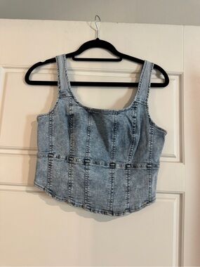 Women’s Light Wash Denim Tank Top